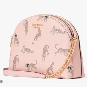 Kate Spade Pink Crossbody Bag with Leopard Design